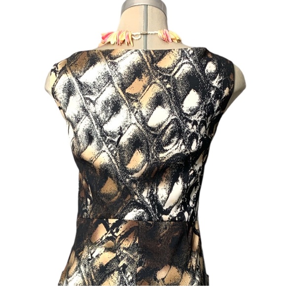 CONNECTED APPAREL Brown and Beige Sleeveless Dress Size 12 - Picture 5 of 15